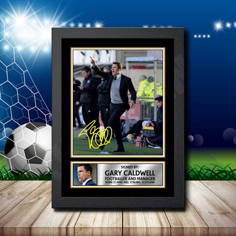 Gary Caldwel 2 Printed Signature Footballers Star Poster Print Framed Wall Art Gift – Gary Caldwel 2 Printed Signature Footballers Star Poster Print