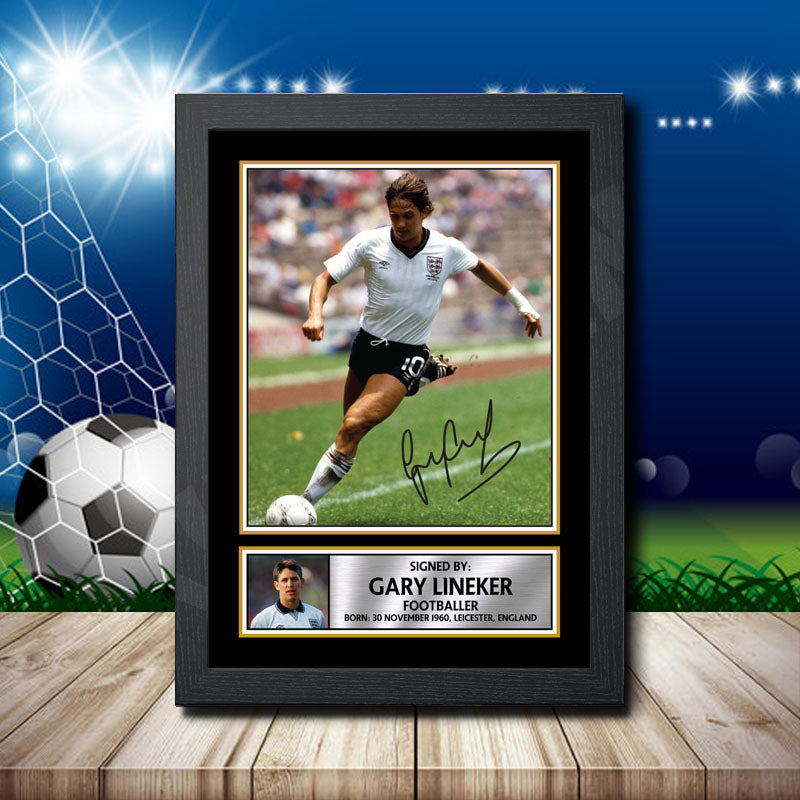 Gary Lineker 2 Printed Signature Footballers Star Poster Print Framed Wall Art Gift – Gary Lineker 2 Printed Signature Footballers Star Poster Print