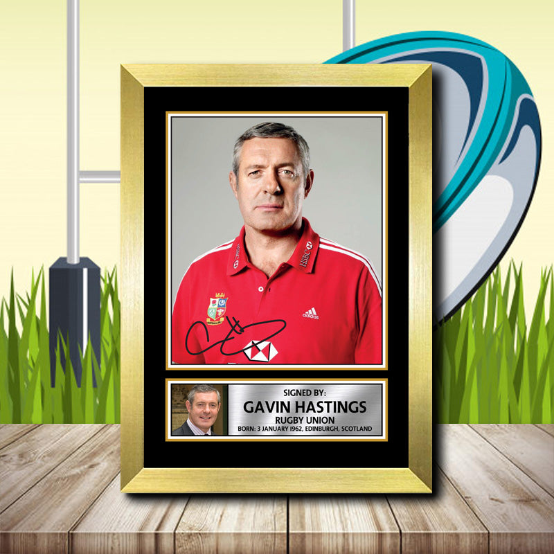 Gavin Hastings 2 Printed Signature Rugby Star Poster Print Framed Wall Art Gift – Gavin Hastings 2 Printed Signature Rugby Star Poster Print