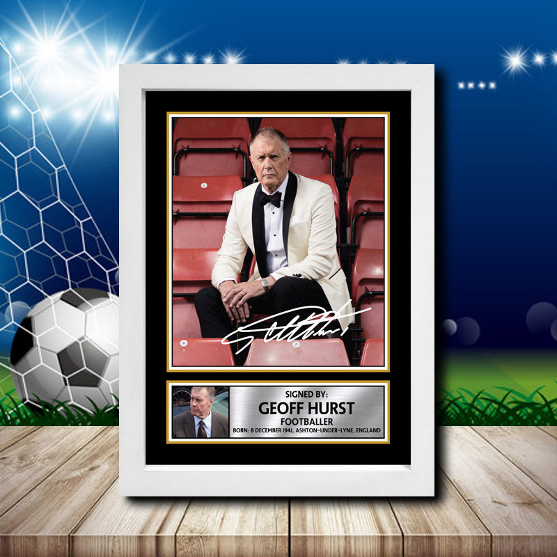 Geoff Hurst 2 Printed Signature Footballers Star Poster Print Framed Wall Art Gift – Geoff Hurst 2 Printed Signature Footballers Star Poster Print