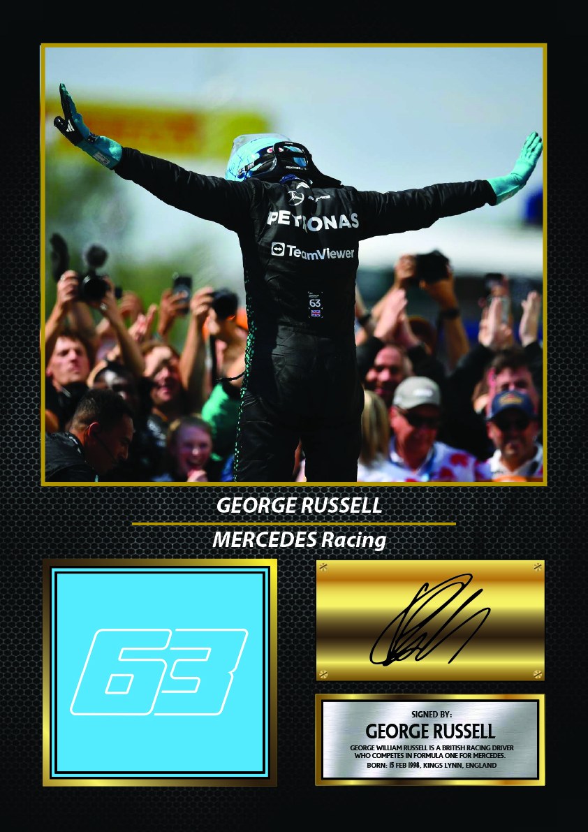 George Russell Racing Driver Printed Signature Print – george Russell printed signature poster