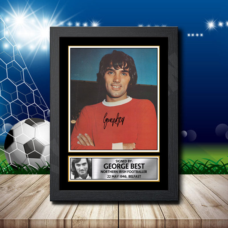 George Best 1 Printed Signature Footballers Star Poster Print Framed Wall Art Gift – George Best 1 Printed Signature Footballers Star Poster Print