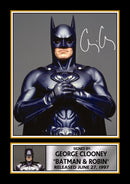 George Clooney Batman & Robin Printed Autograph Poster – Batman Movie Wall Art Print – DC Superhero Film Memorabilia Collectible for Fans