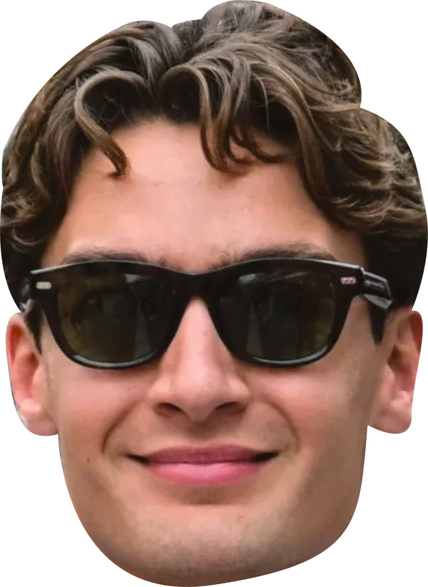 George Russel Sun Glasses Facemask – F1 Motorsport Celebrity Card Face Mask – Celebrity Mask for Stag Do, Hen Night, Fancy Dress & Costume Parties