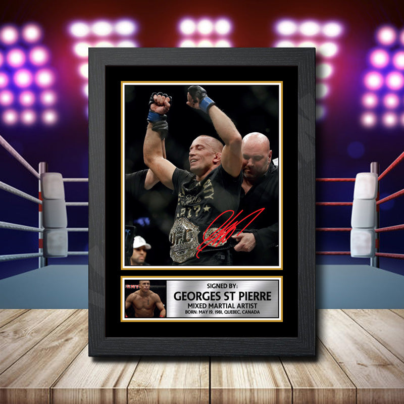 Georges St Pierre 2 Printed Signature Ufc Star Poster Print Framed Wall Art Gift – Georges St Pierre 2 Printed Signature Ufc Star Poster Print