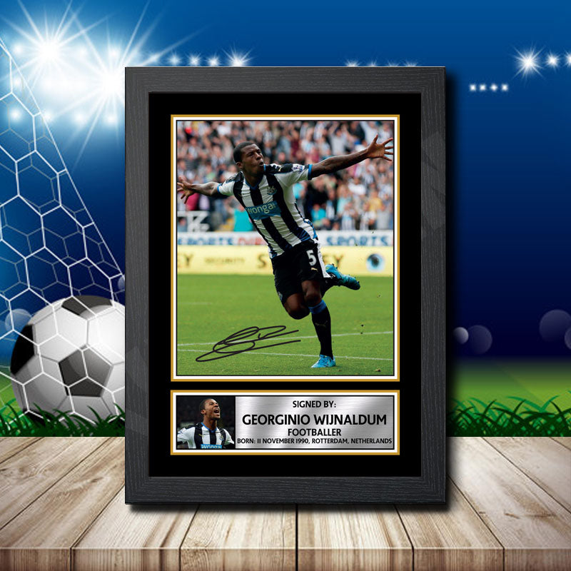 Georginio Wijnaldum 2 Printed Signature Footballers Star Poster Print Framed Wall Art Gift – Georginio Wijnaldum 2 Printed Signature Footballers Star Poster Print