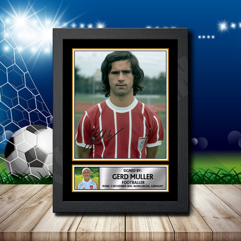 Gerd Muller 2 Printed Signature Footballers Star Poster Print Framed Wall Art Gift – Gerd Muller 2 Printed Signature Footballers Star Poster Print