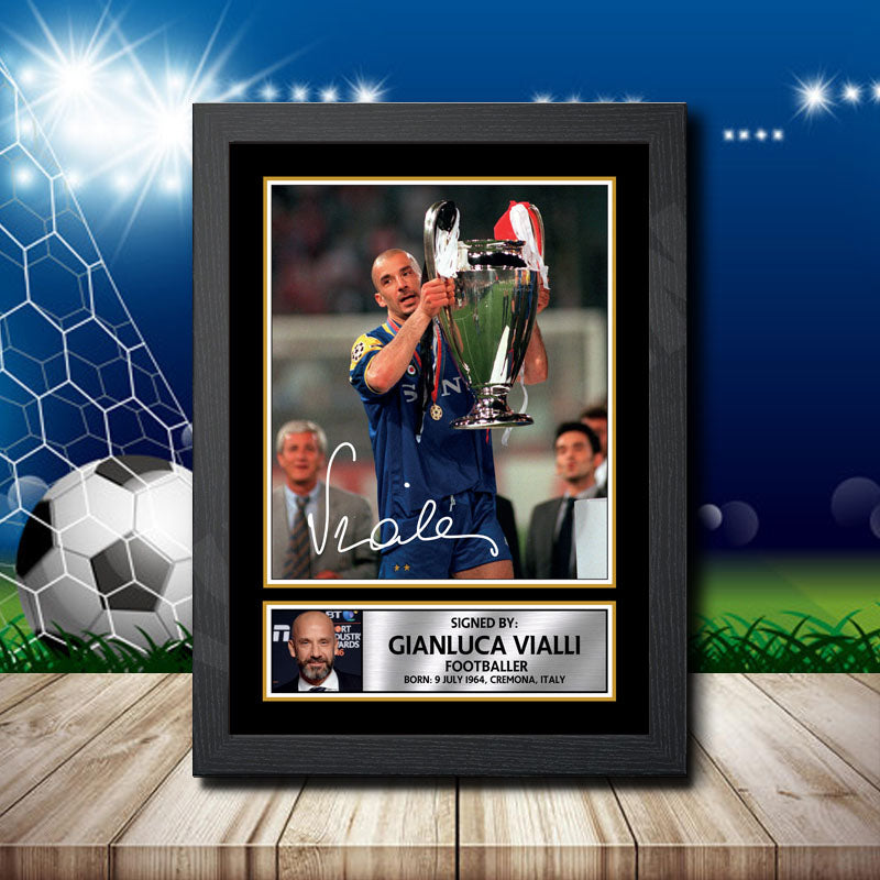 Gianluca Vialli Printed Signature Footballers Star Poster Print Framed Wall Art Gift – Gianluca Vialli Printed Signature Footballers Star Poster Print