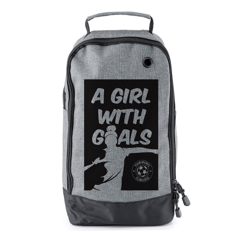 Football Boot Bags for Kids – Girl with Goals - Durable Personalized Sports Bag with Custom Logo
