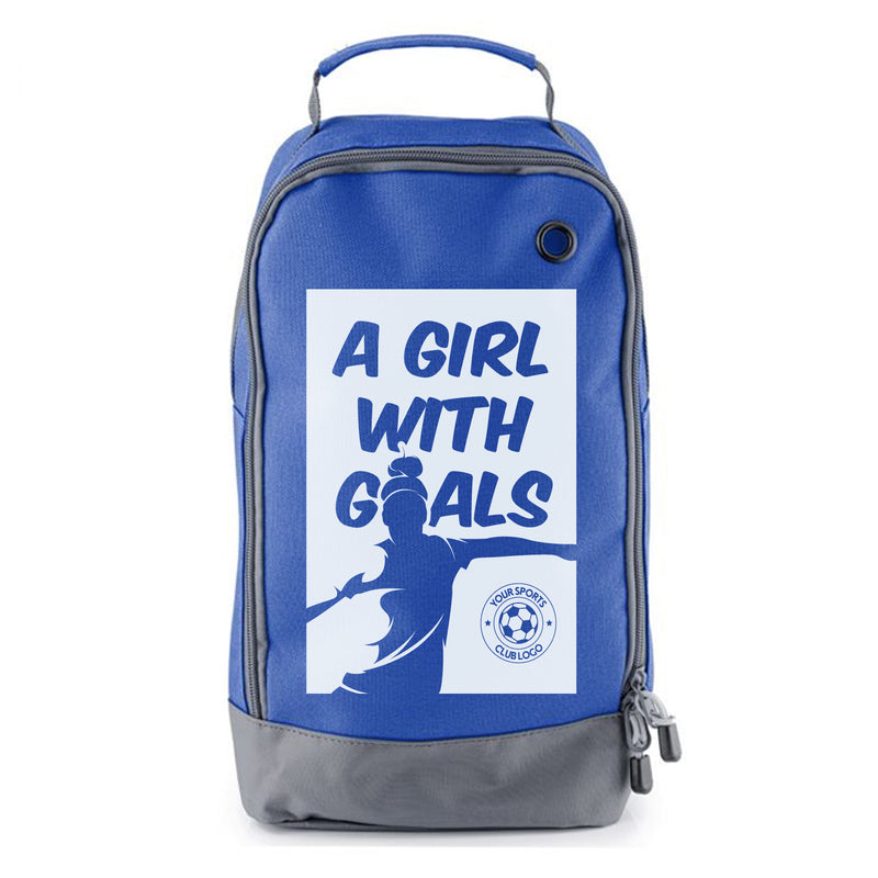 Football Boot Bags for Kids – Girl with Goals - Durable Personalized Sports Bag with Custom Logo