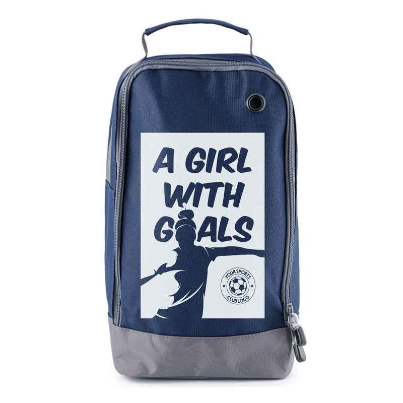 Football Boot Bags for Kids – Girl with Goals - Durable Personalized Sports Bag with Custom Logo