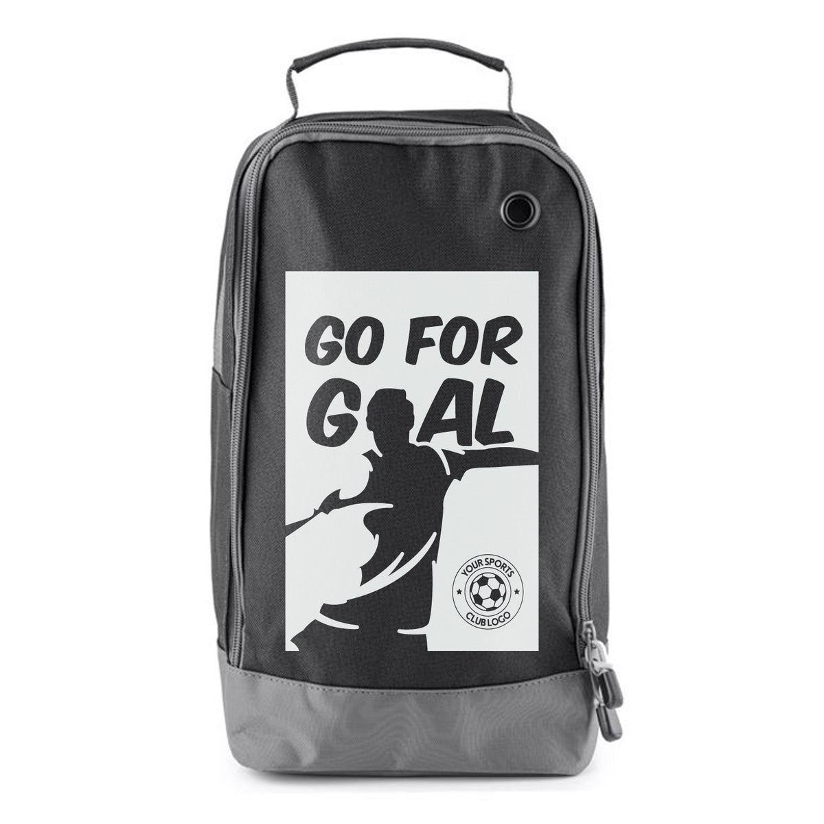 Football Boot Bags for Kids – Go For Goals - Durable Personalized Sports Bag with Custom Logo – Football Boot Bags for Kids – Black