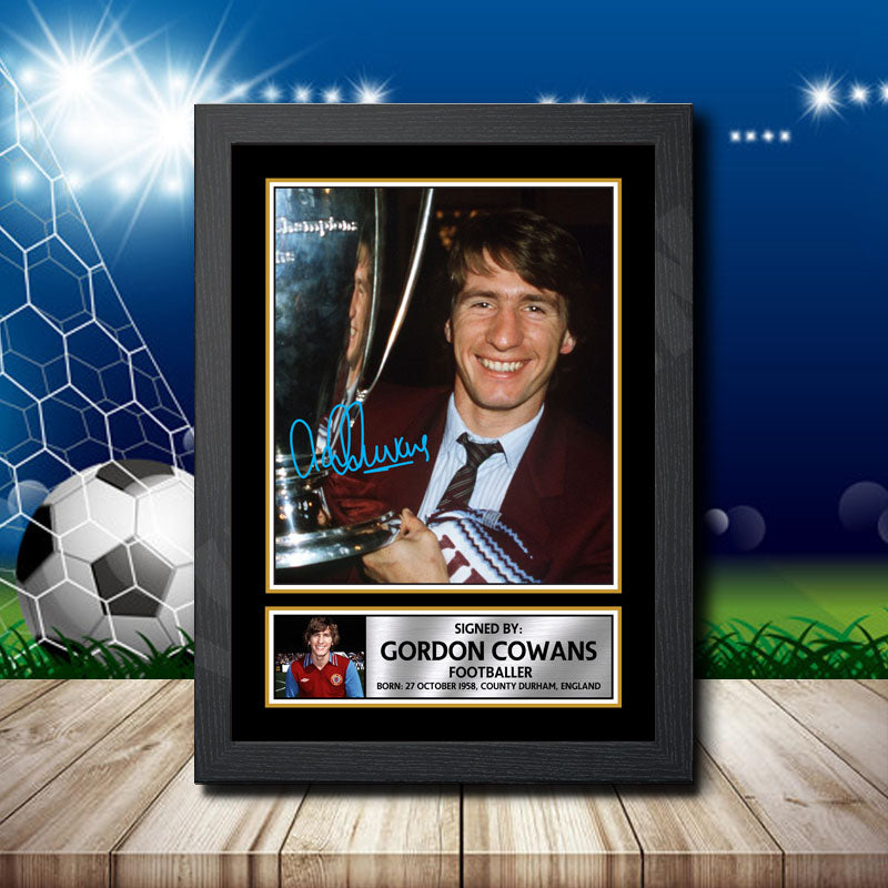 Gordon Cowans Printed Signature Footballers Star Poster Print Framed Wall Art Gift – Gordon Cowans Printed Signature Footballers Star Poster Print
