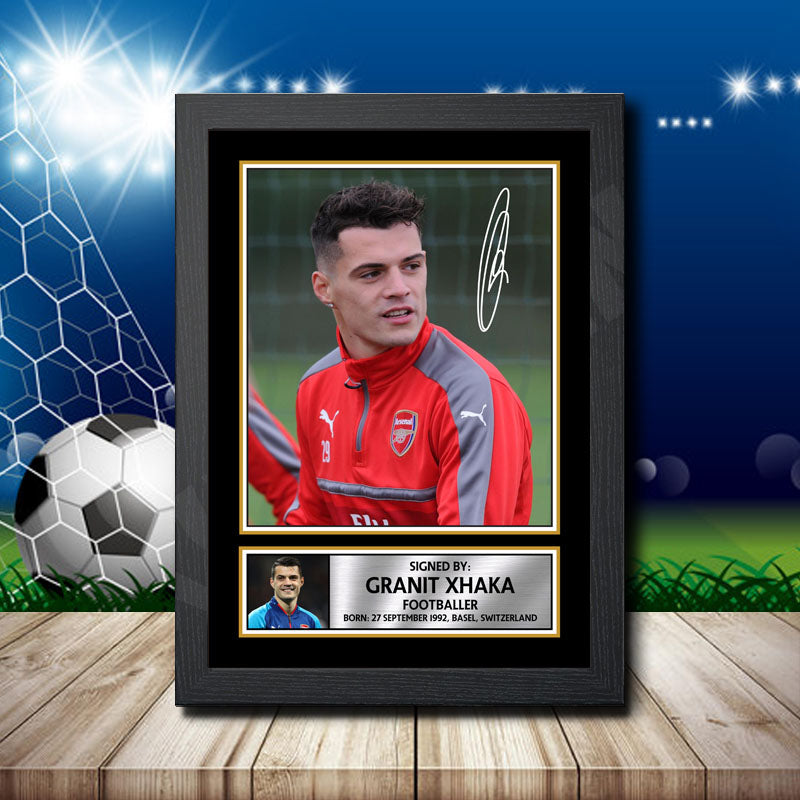 Granit Xhaka 2 Printed Signature Footballers Star Poster Print Framed Wall Art Gift – Granit Xhaka 2 Printed Signature Footballers Star Poster Print