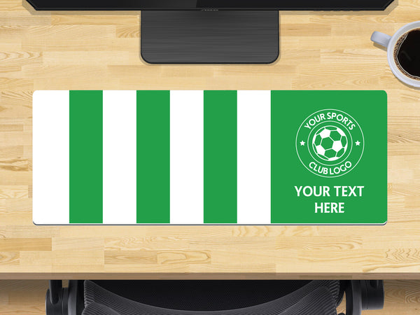 Personalised Football Club Colours Extra Large Mouse Mat (800mm x 300mm) - Green and White