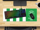 Personalised Football Club Colours Extra Large Mouse Mat (800mm x 300mm) - Green and White