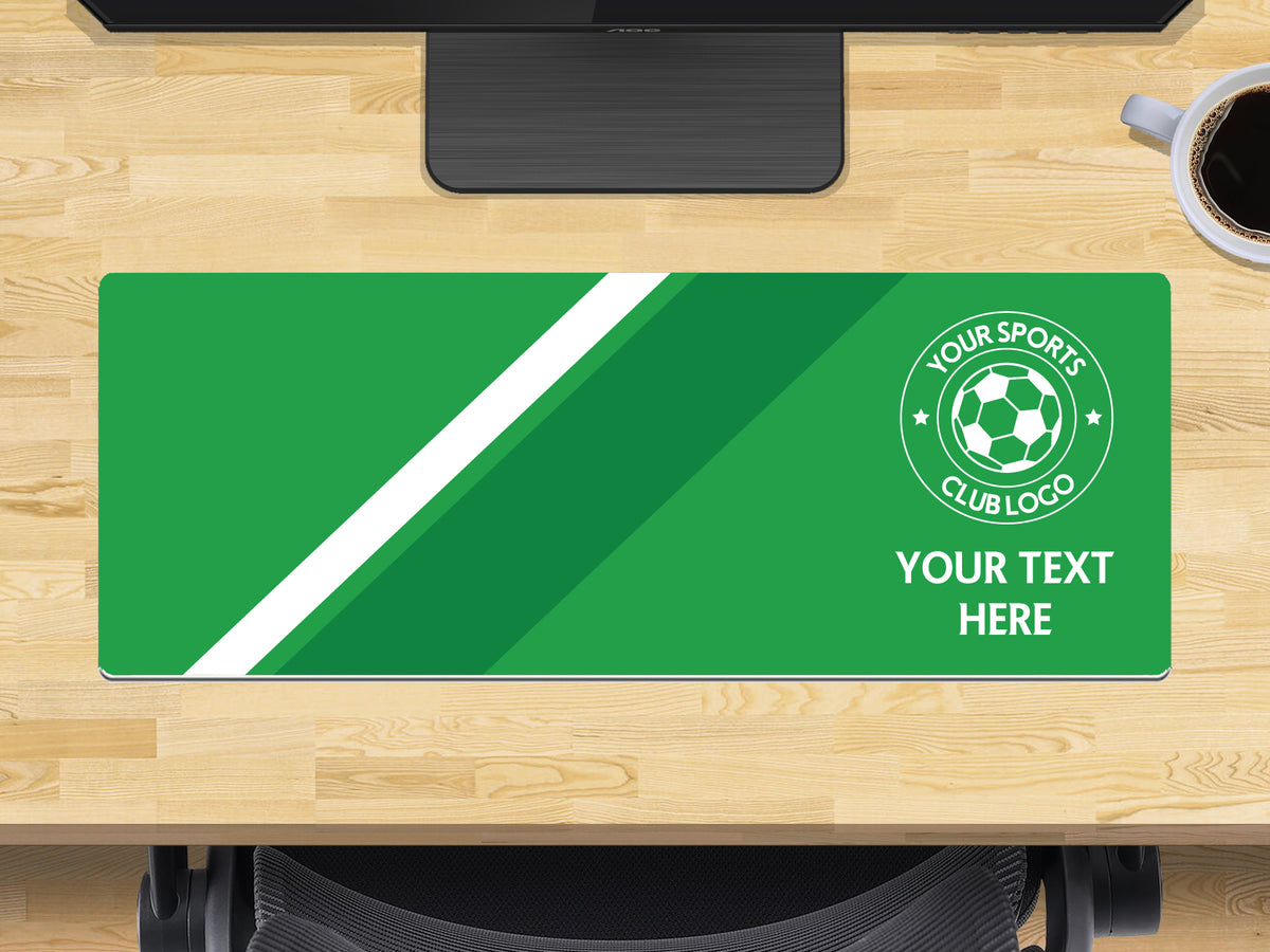 Personalised Football Club Colours Extra Large Mouse Mat (800mm x 300mm) - Green – Personalised Football Club Colours Extra Large Mouse Mat 800mm x 300mm - Green