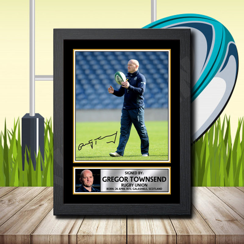 Gregor Townsend 1 Printed Signature Rugby Star Poster Print Framed Wall Art Gift – Gregor Townsend 1 Printed Signature Rugby Star Poster Print