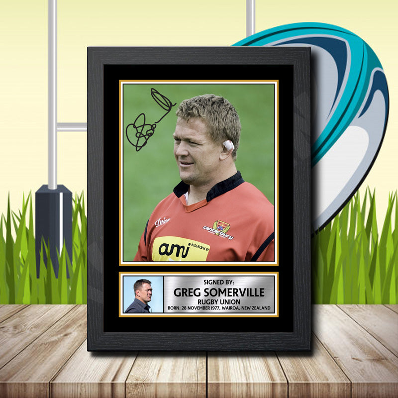 Greg Somerville 1 Printed Signature Rugby Star Poster Print Framed Wall Art Gift – Greg Somerville 1 Printed Signature Rugby Star Poster Print