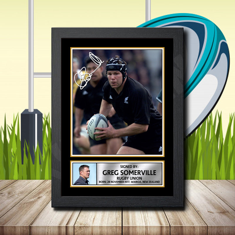 Greg Somerville 2 Printed Signature Rugby Star Poster Print Framed Wall Art Gift – Greg Somerville 2 Printed Signature Rugby Star Poster Print