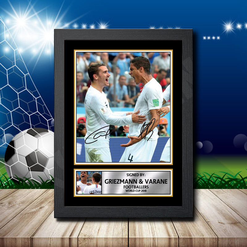Griezmann Varane Printed Signature Footballers Star Poster Print Framed Wall Art Gift – Griezmann Varane Printed Signature Footballers Star Poster Print