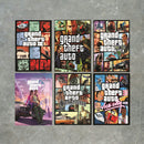 Grand Theft Auto Poster Set of 6 – GTA III, Vice City, San Andreas, GTA IV, GTA V & GTA VI Inspired Gaming Wall Art Prints – Gamer Room Decor
