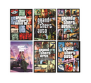 Grand Theft Auto Poster Set of 6 – GTA III, Vice City, San Andreas, GTA IV, GTA V & GTA VI Inspired Gaming Wall Art Prints – Gamer Room Decor