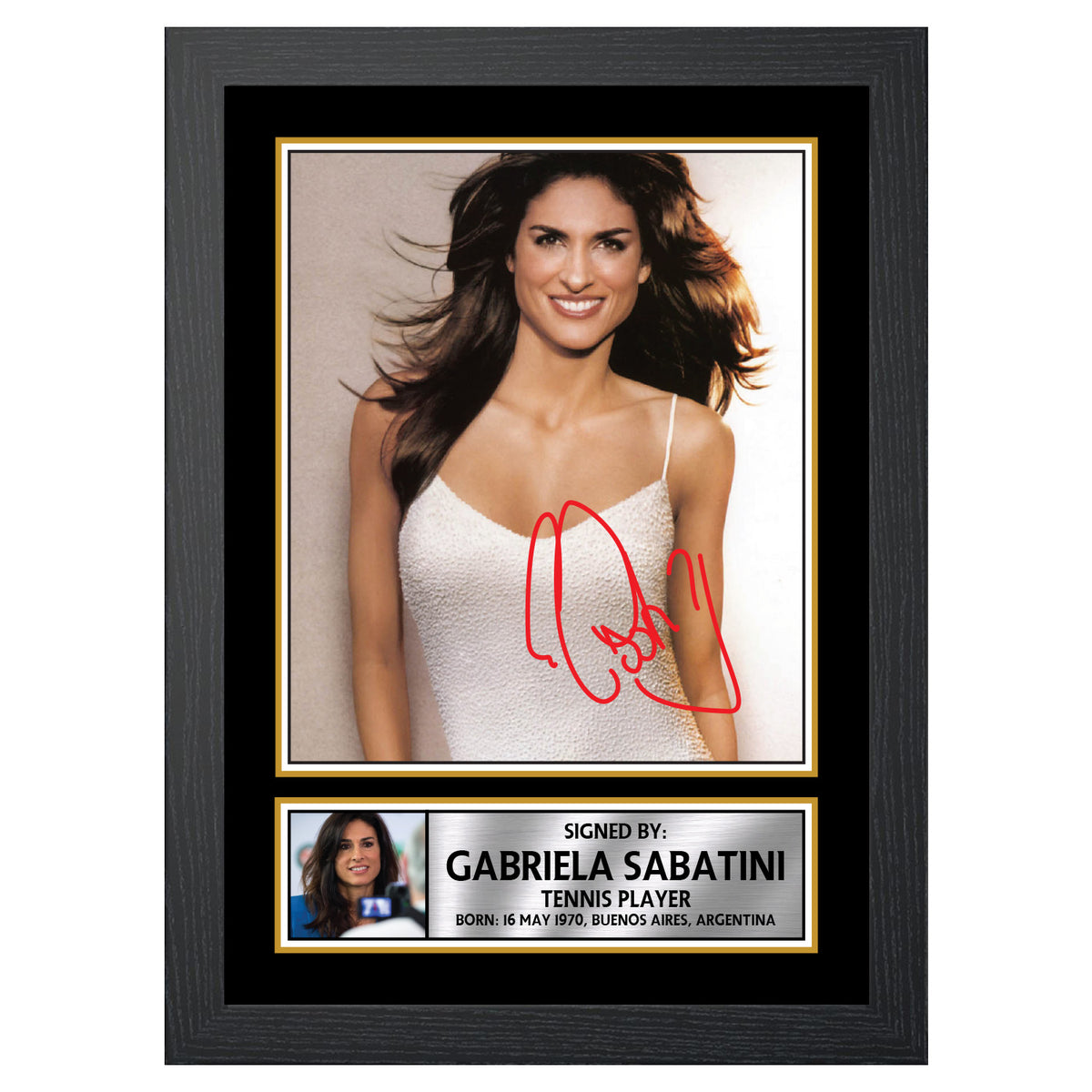 Gabriela Sabatini M563 Tennis Player Printed Signature Poster Print Gift