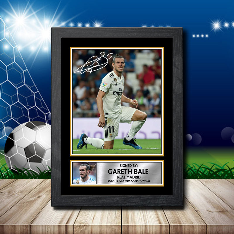 Gareth Bale 2 3 Printed Signature Footballers Star Poster Print Framed Wall Art Gift – Gareth Bale 2 3 Printed Signature Footballers Star Poster Print