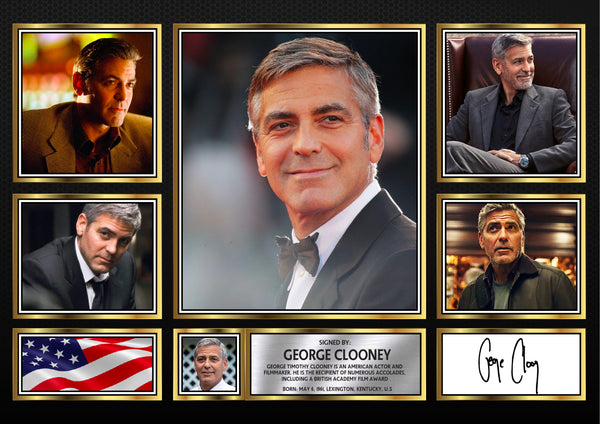 George Clooney – Printed Signature Television Star Print – Reproduction Print