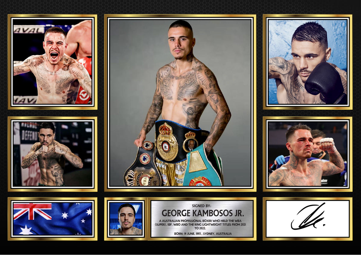George Kambosos Jr. top boxer Printed Signature Print Landscape – A4 Poster