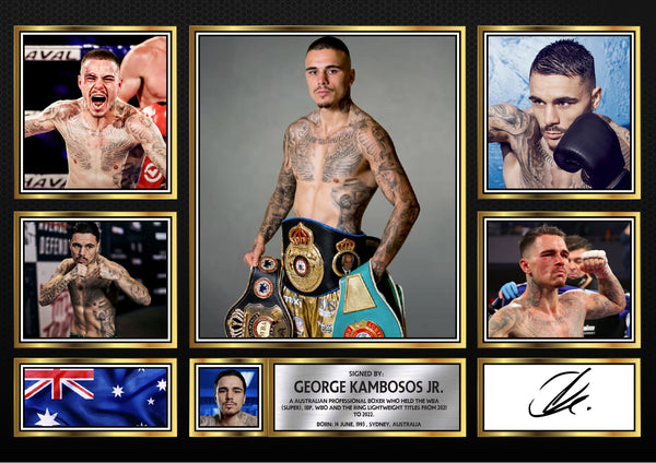 George Kambosos Jr. top boxer Printed Signature Print Landscape – Reproduction Print