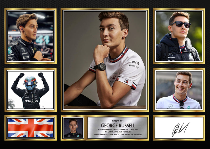 George Russell  F1 Driver Limited Edition Signed Gift Poster Print Artwork Display