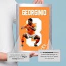 Georginio Wijnaldum Signed Poster Print – Netherlands National Team Captain Tribute Wall Art with Signature & Jersey Number 8 – Midfield Leader Memorabilia for Football Fans & Collectors