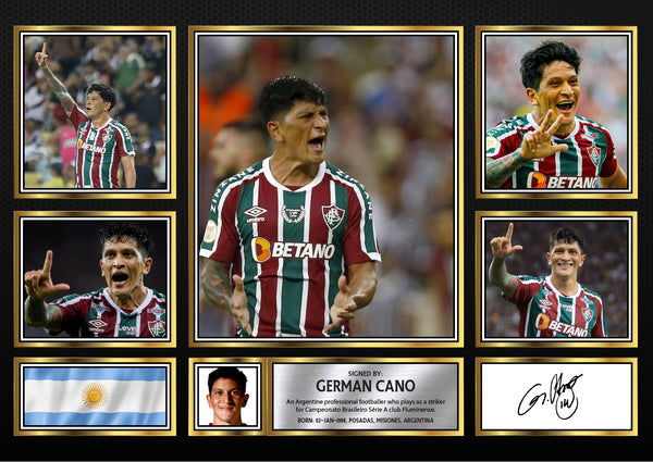 German Cano Top Footballer Printed Signature Print Landscape