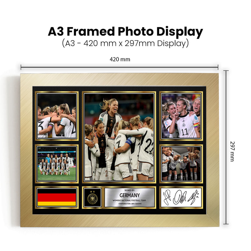 Germany Ladies Football Teams Framed Autographed Print - Limited Edition Autograph Fan Gift – Collectible Memorabilia Merchandise