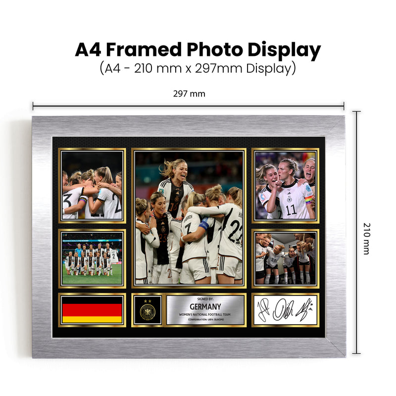 Germany Ladies Football Teams Framed Autographed Print - Limited Edition Autograph Fan Gift – Collectible Memorabilia Merchandise