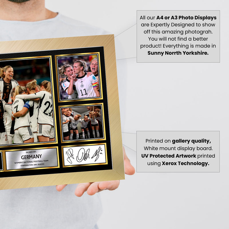 Germany Ladies Football Teams Framed Autographed Print - Limited Edition Autograph Fan Gift – Collectible Memorabilia Merchandise