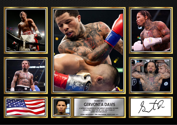 Gervonta Davis top boxer Printed Signature Print Landscape – Reproduction Print