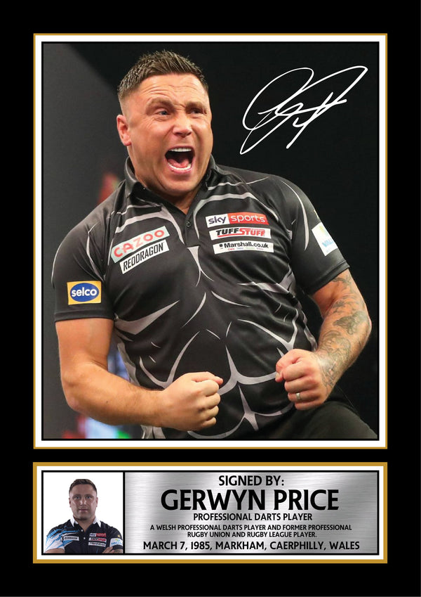 Gerwyn Price Darts Poster Print – Welsh Professional Darts Player Wall Art Featuring The Iceman Signature Style Design