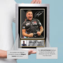 Gerwyn Price Darts Poster Print – Welsh Professional Darts Player Wall Art Featuring The Iceman Signature Style Design – Darts Memorabilia Gift for Fans and Collectors