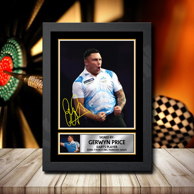 Gerwyn Price 2 Printed Signature Darts Star Poster Print Framed Wall Art Gift – Gerwyn Price 2 Printed Signature Darts Star Poster Print