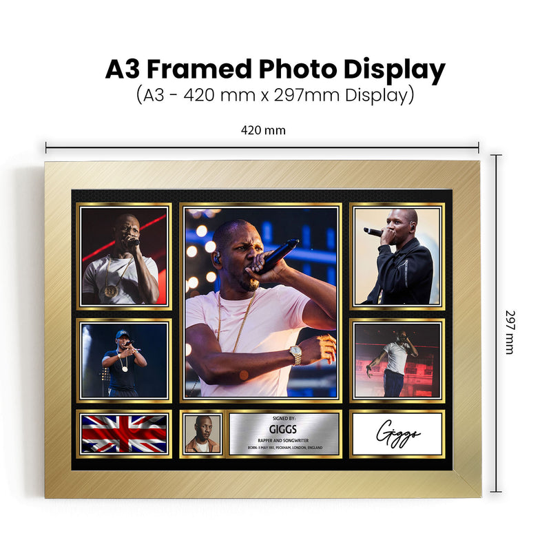 Rappers Giggs Framed Autographed Print - Limited Edition Autograph Fan Gift – Collectible Memorabilia Merchandise