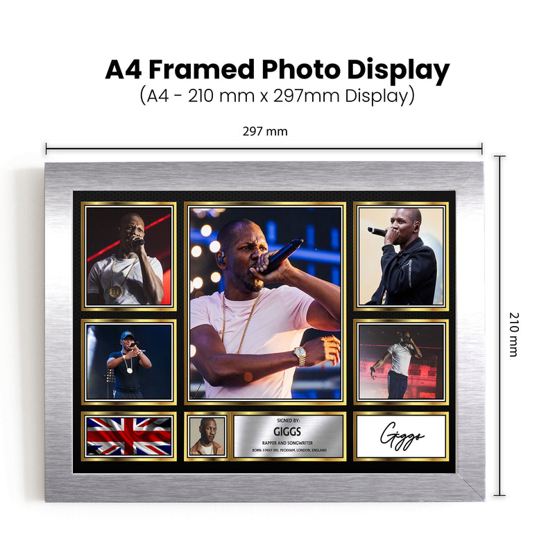 Rappers Giggs Framed Autographed Print - Limited Edition Autograph Fan Gift – Collectible Memorabilia Merchandise