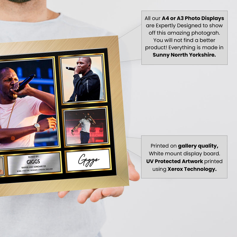 Rappers Giggs Framed Autographed Print - Limited Edition Autograph Fan Gift – Collectible Memorabilia Merchandise