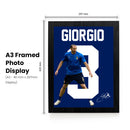Giorgio Chiellini Signed Poster Print – Italy National Team Defender Tribute Wall Art with Signature & Jersey Number 3 – Legendary Captain Memorabilia for Football Fans & Collectors