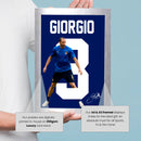 Giorgio Chiellini Signed Poster Print – Italy National Team Defender Tribute Wall Art with Signature & Jersey Number 3 – Legendary Captain Memorabilia for Football Fans & Collectors