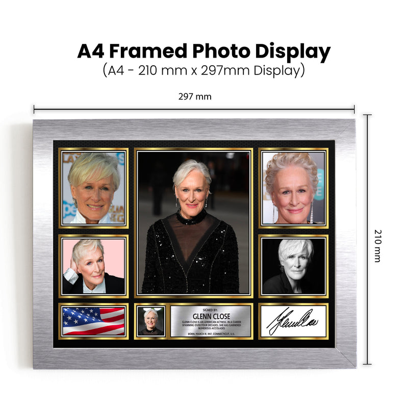 Glenn Close Actors Framed Autographed Print - Limited Edition Autograph Fan Gift – Collectible Memorabilia Merchandise