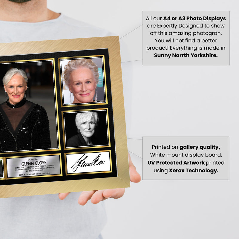 Glenn Close Actors Framed Autographed Print - Limited Edition Autograph Fan Gift – Collectible Memorabilia Merchandise