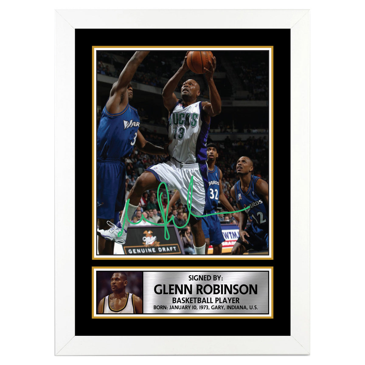 Glenn Robinson Basketball Player Printed Signature Poster Print Gift